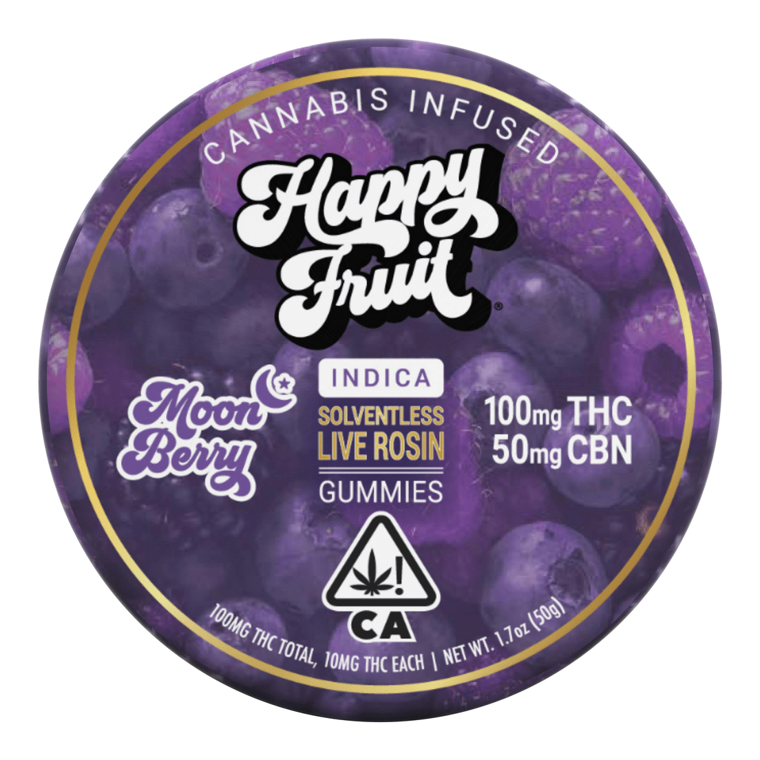 Happy Fruit Rosin Gummies Moon Berry 100mg THC / 50mg CBN