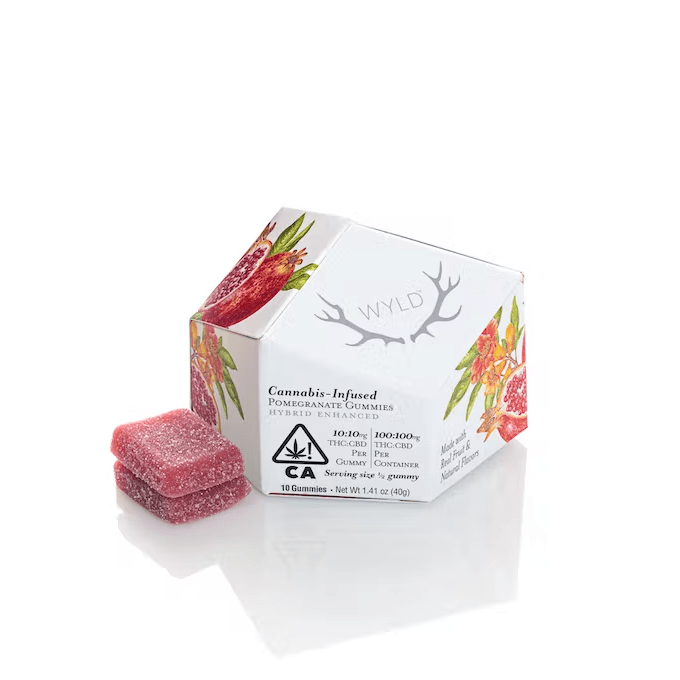 Wyld Fruit Chews Pomegranate 100mg THC / 100mg CBD 1:1