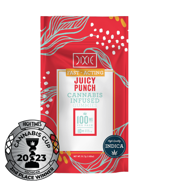 Dixie Fast Acting Gummies Juicy Punch 100mg