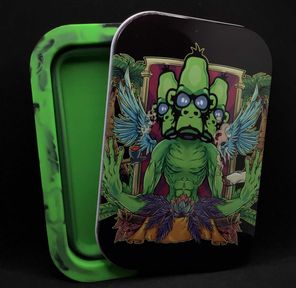 Alien Ape Foldable Stash Jar Tray Triple Alien