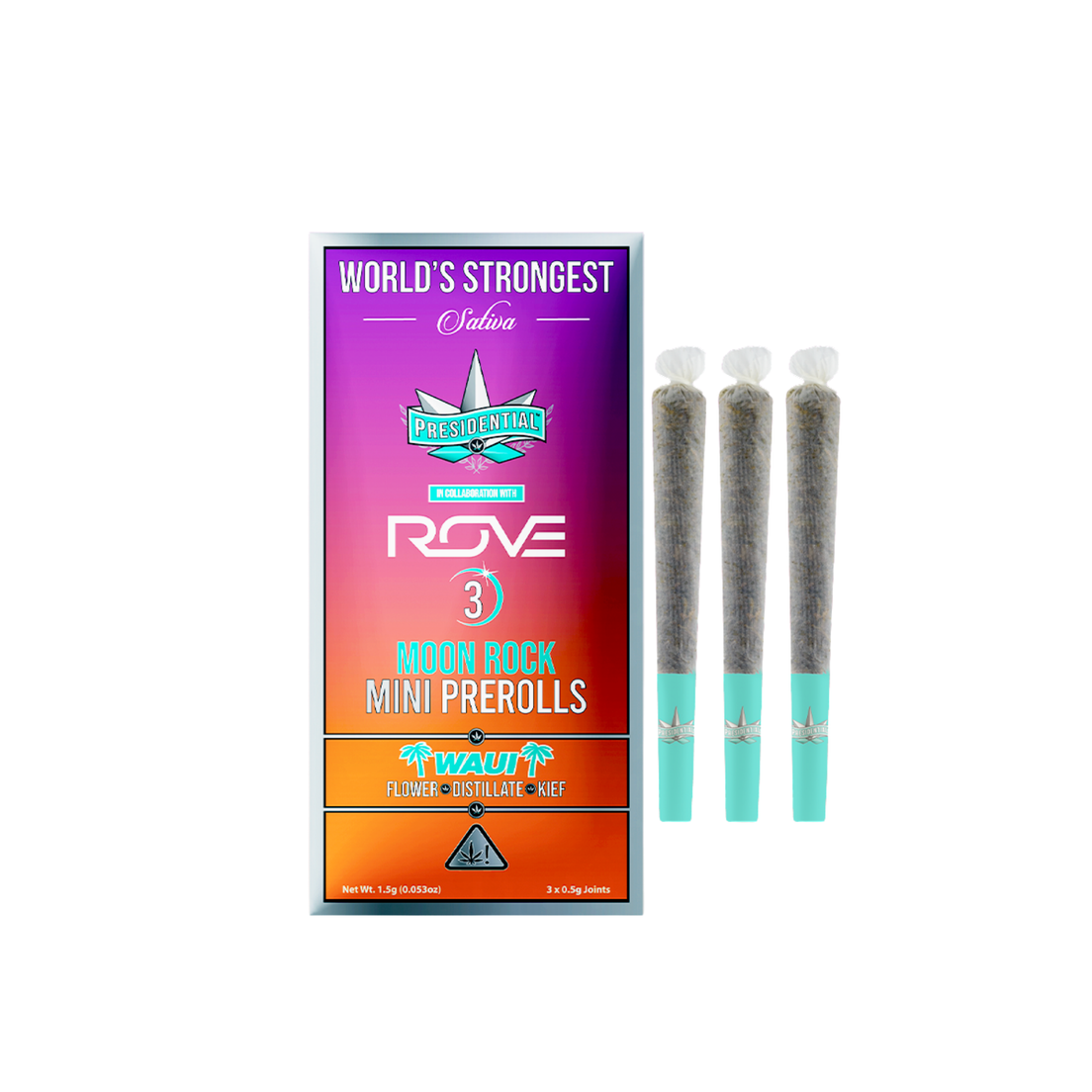 Presidential | Infused Prerolls | 3 x .5g | Moonrock | Waui