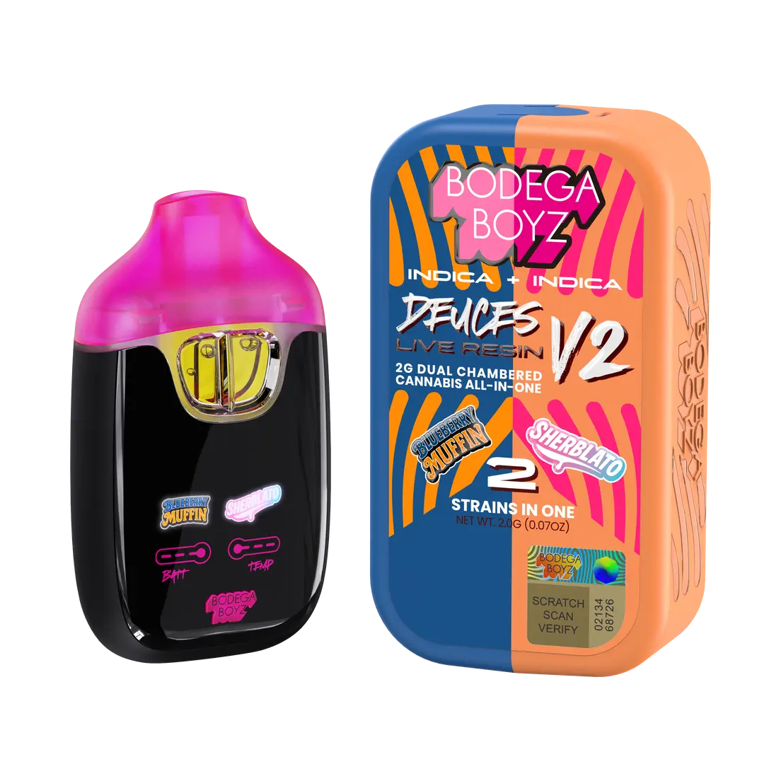 Deuces - Live Resin Vape - Blueberry Muffin & Sherblato 2.00 g