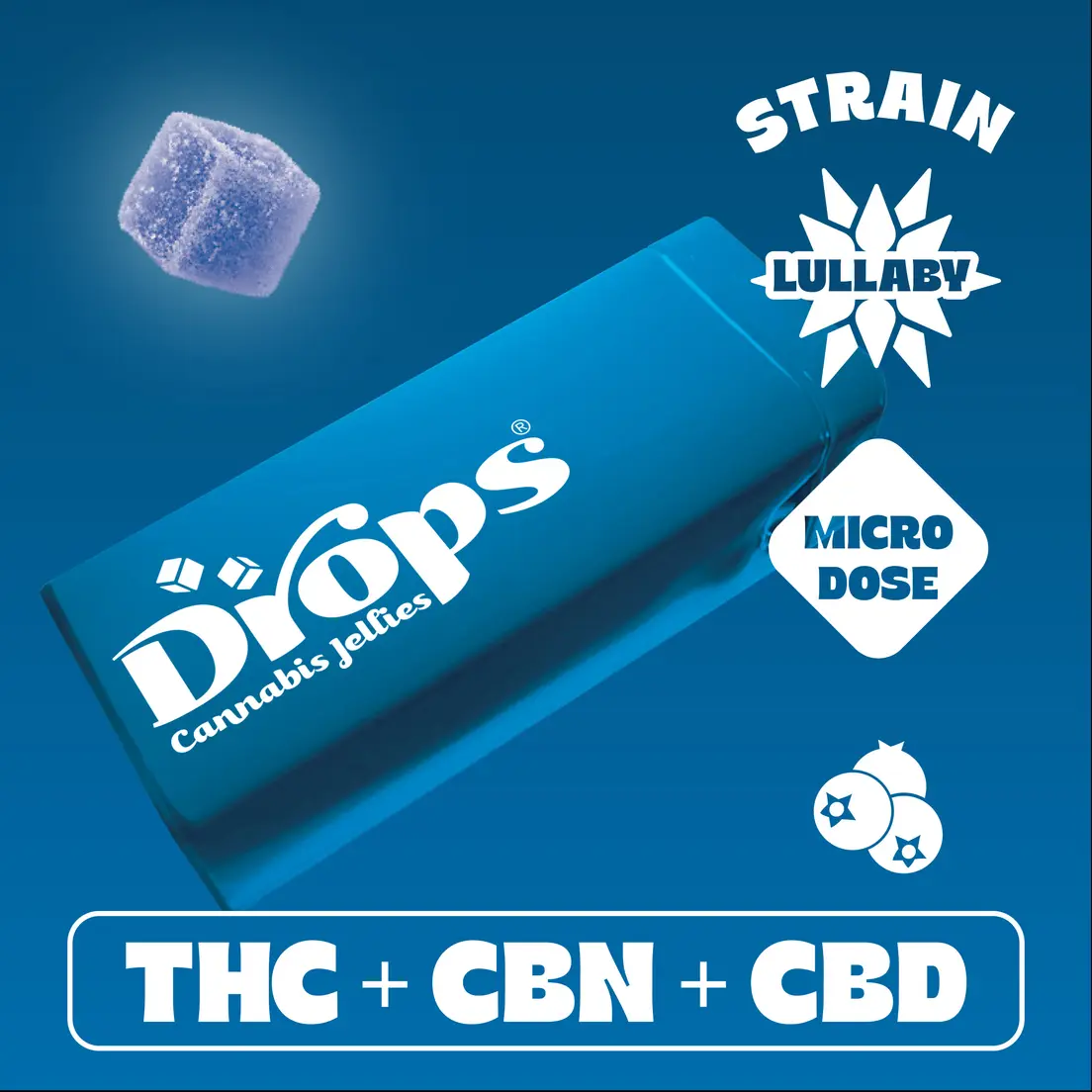 Drops 20pk Blueberry Gummies 20mg THC / 50mg CBN / 180mg CBD