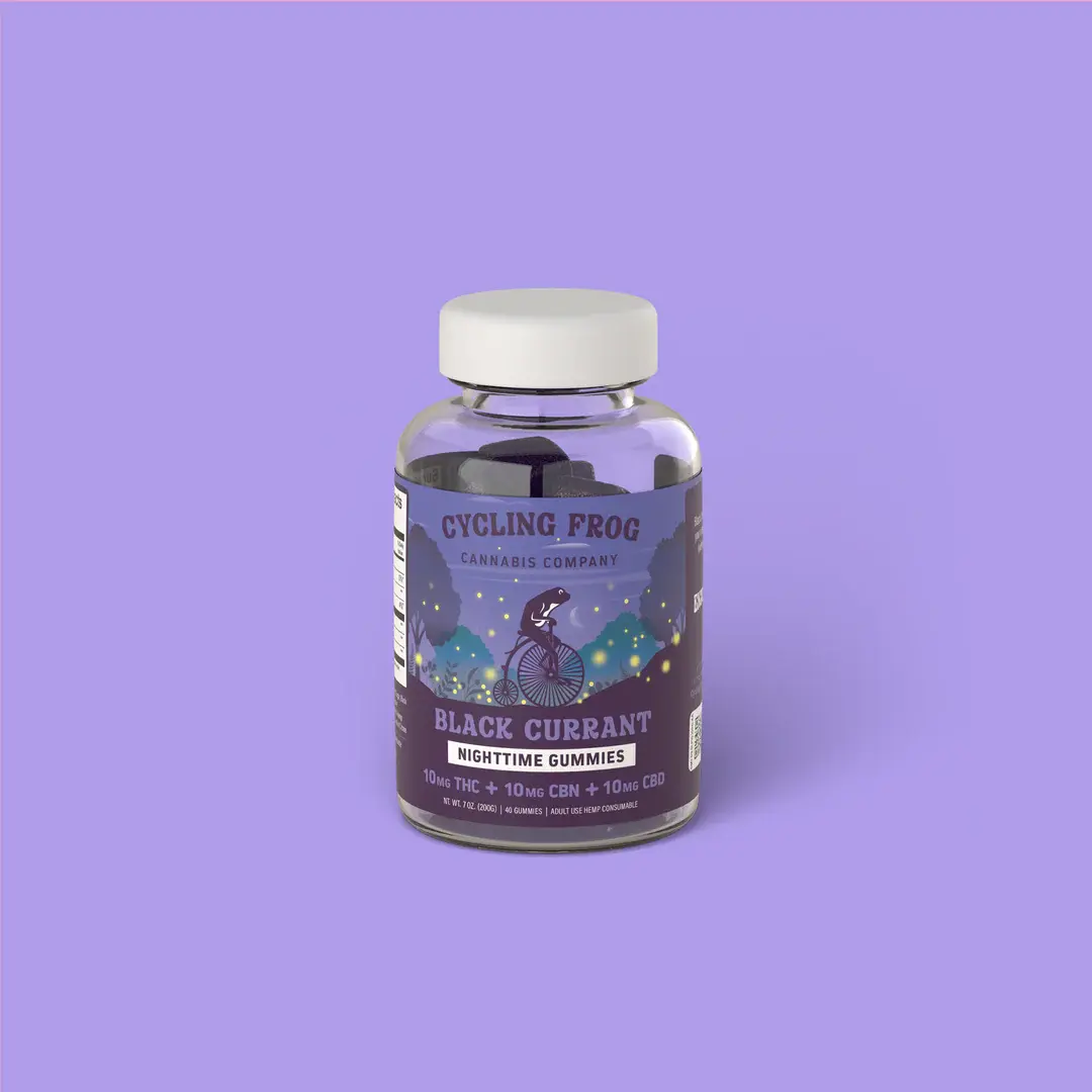 CF THC + CBD + CBN Black Currant Gummies, 1:1:1 40ct.