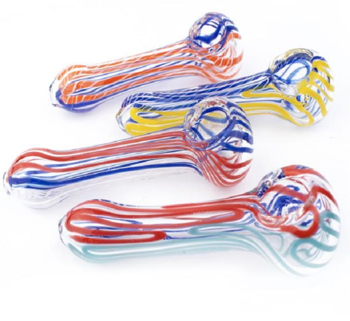 4"-5" LINE SWIRL PIPE ASSORTED COLORS