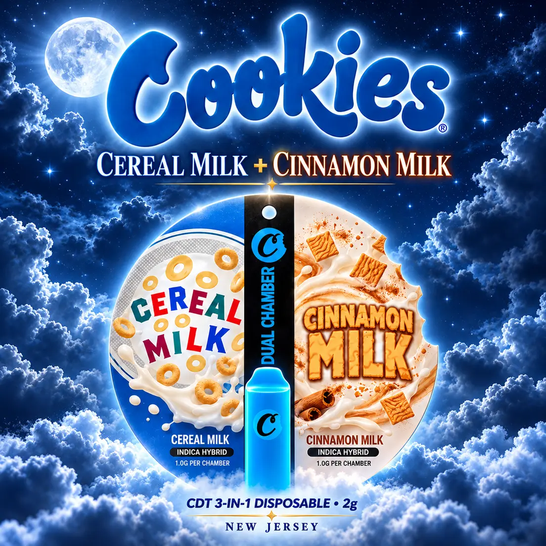 Cookies | Vapes | CDT 3-in-1 Disposables | Cereal Milk + Cinnamon Milk | 2g