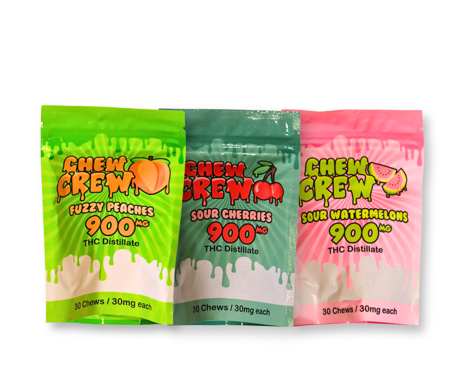 Chew Crew - 900mg THC - Gummies - Fuzzy Peaches
