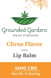 Citrus CBD Lip Balm I Grounded Gardens I 45mg I 1ct