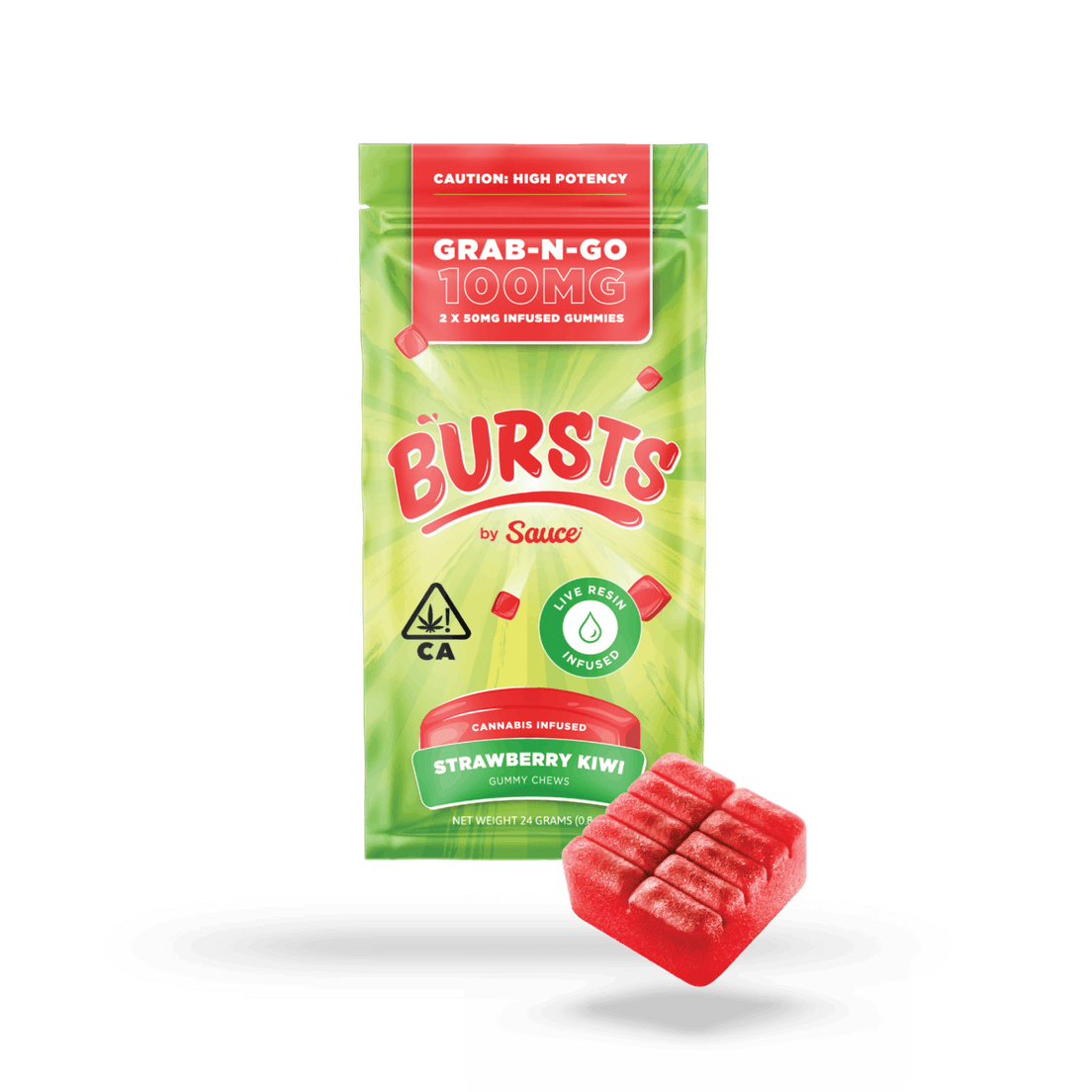 Bursts - THC Gummies (Strawberry Kiwi)