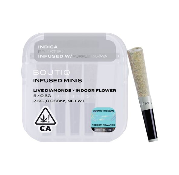 Boutiq Infused Mini Pre-Roll 5pk Frostiez x Purple Papaya 2.5g