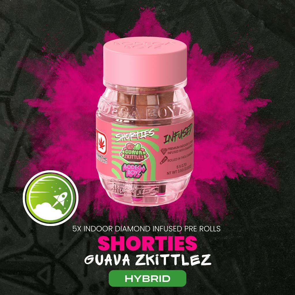 Shorties Guava Zkittlez | 5 infused prerolls : (HYBRID)