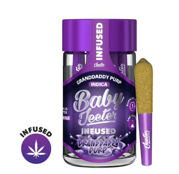 Baby Jeeter - Granddaddy Purp - 5pk of Infused Prerolls- (THC:44.22%)