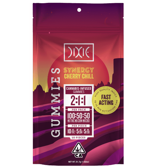 Dixie Gummies Cherry Chill 2:1:1 100mg THC / 50mg CBN / 50mg CBD