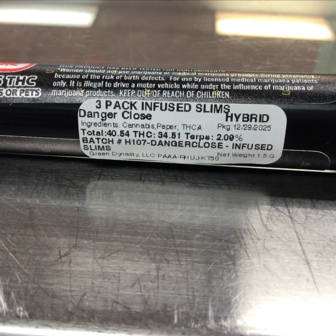 3 PACK INFUSED SLIMS - Danger Close - 1.5g