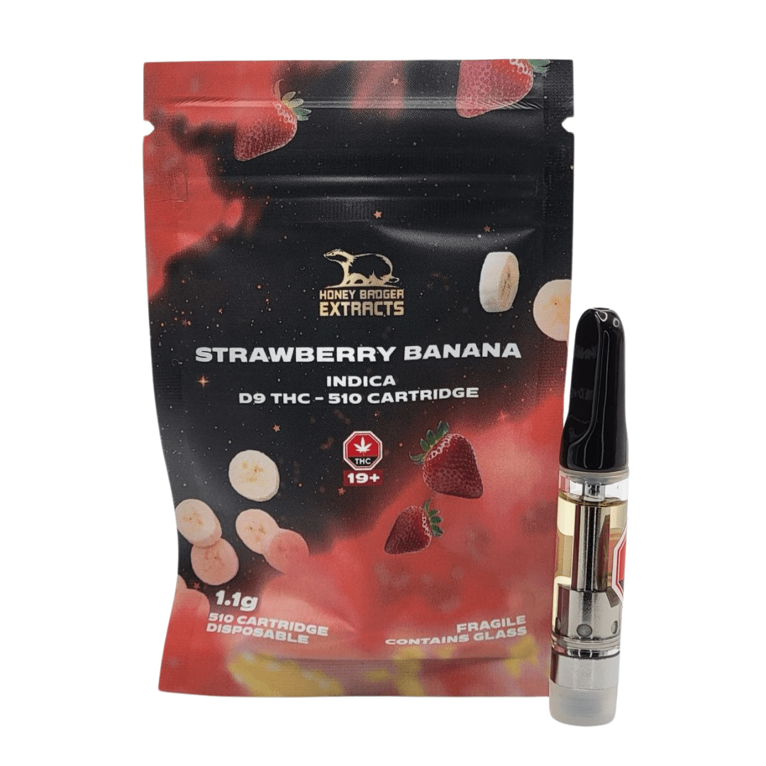 Strawberry Banana - 1G D9 Cartridge by Honey Badger