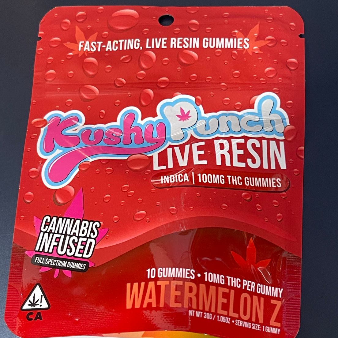 Kushy Punch- Watermelon Z Live Resin Gummies (I)