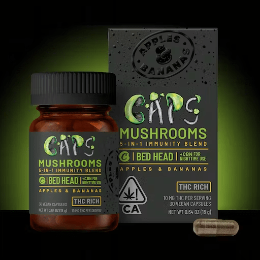 Bed Head Apples and Bananas Mushroom Caps THC Rosin Caps