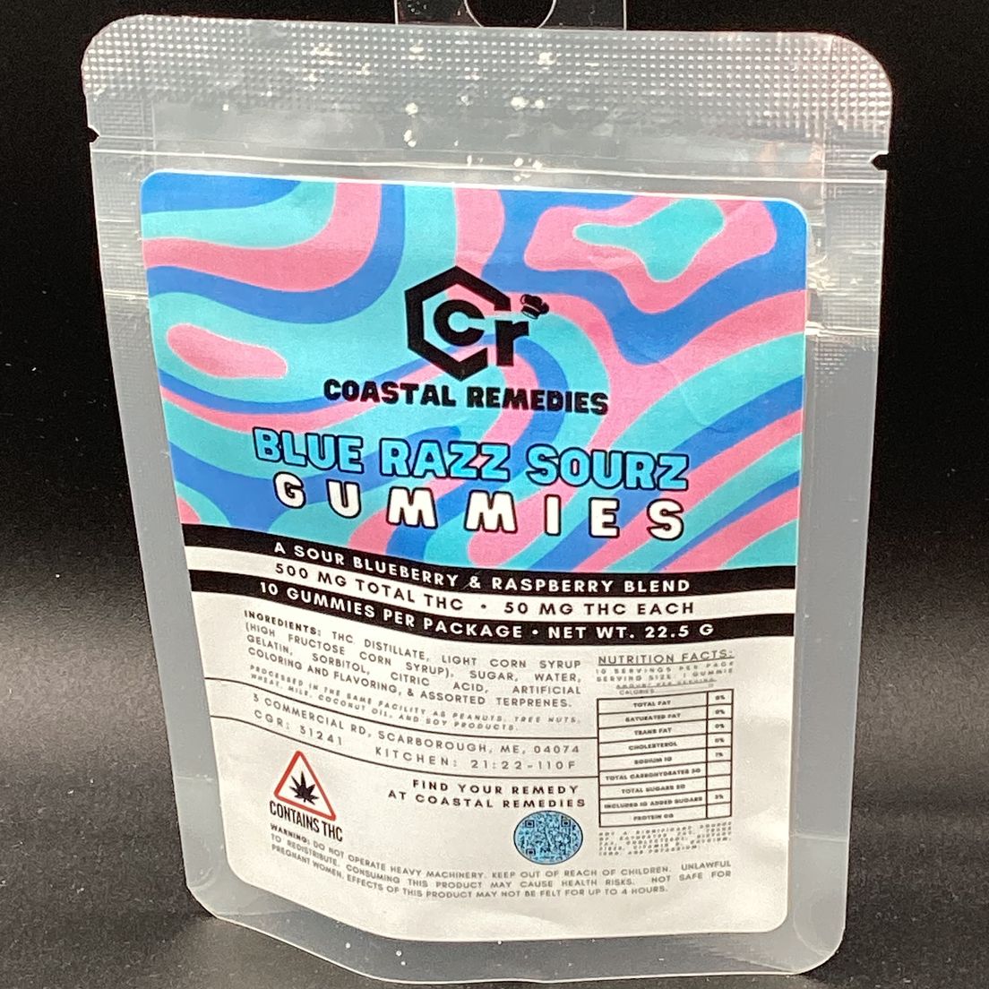 Coastal Remedies- Sour Blue Razz- Gummies- 500mg