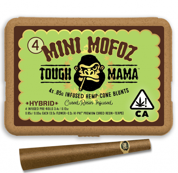 D. Tough Mama MiniMofoz 4pk x .85g Cured Resin Infused Hemp Blunts - Wedding Pie (H)