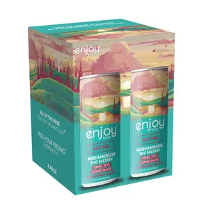 Enjoy 10mg THC Social Seltzer - Strawberry Guava - 4 Pack