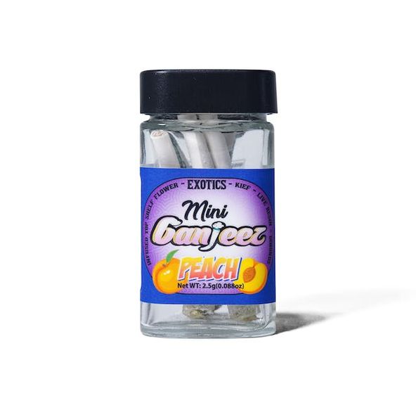 1. Mini Ganjeez 5pk x .5g Multi Infused Pre Rolls - Peach (H)