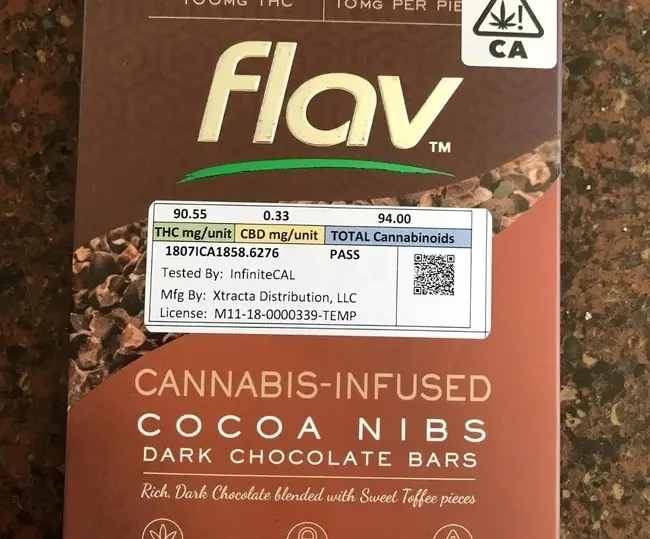 Flav - Cocoa nibs dark chocolate bars 100Mg