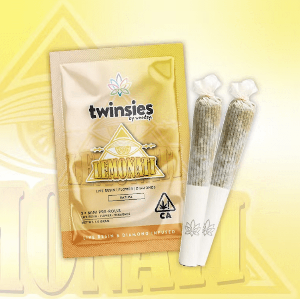Twinsies - Lemonatti Live Resin & Diamond-Infused 1000mg Mini Pre-Rolls