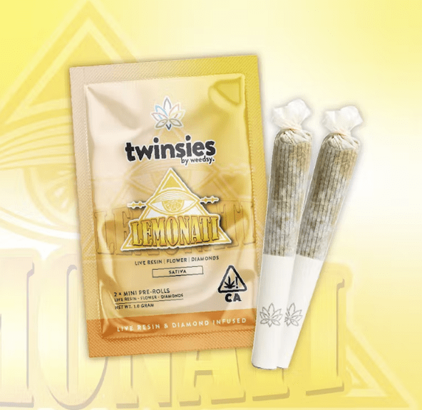 Twinsies - Lemonatti Live Resin & Diamond-Infused 1000mg Mini Pre-Rolls