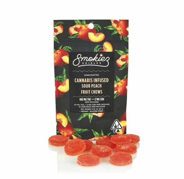 [Smokiez] Fruit Chews - 100mg - SOUR Peach (S)